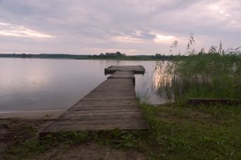 Wooden pier on the lake